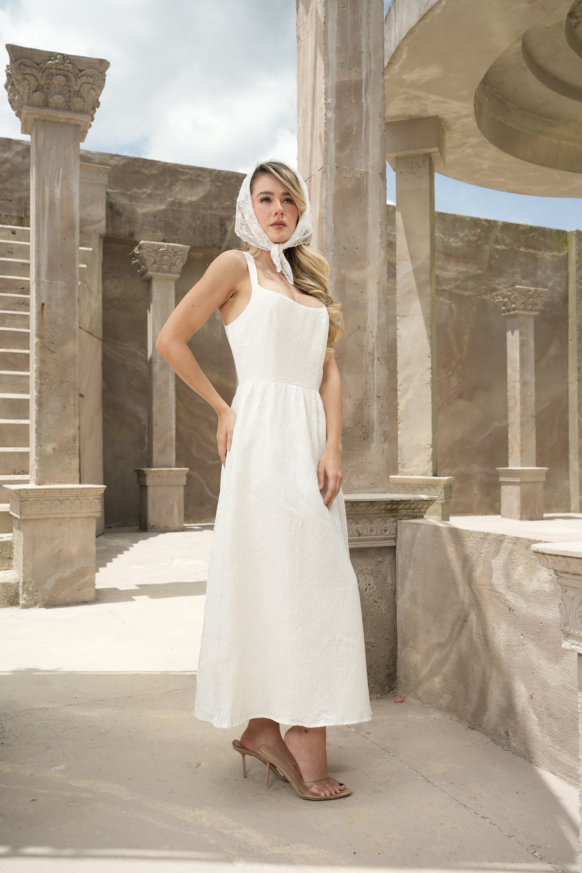 Vestido Amalfi Maxi Blanco de Encaje