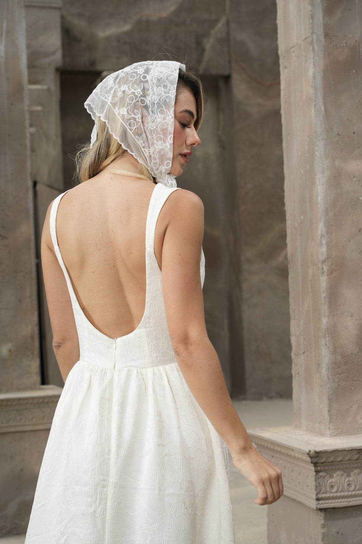Vestido Amalfi Maxi Blanco de Encaje