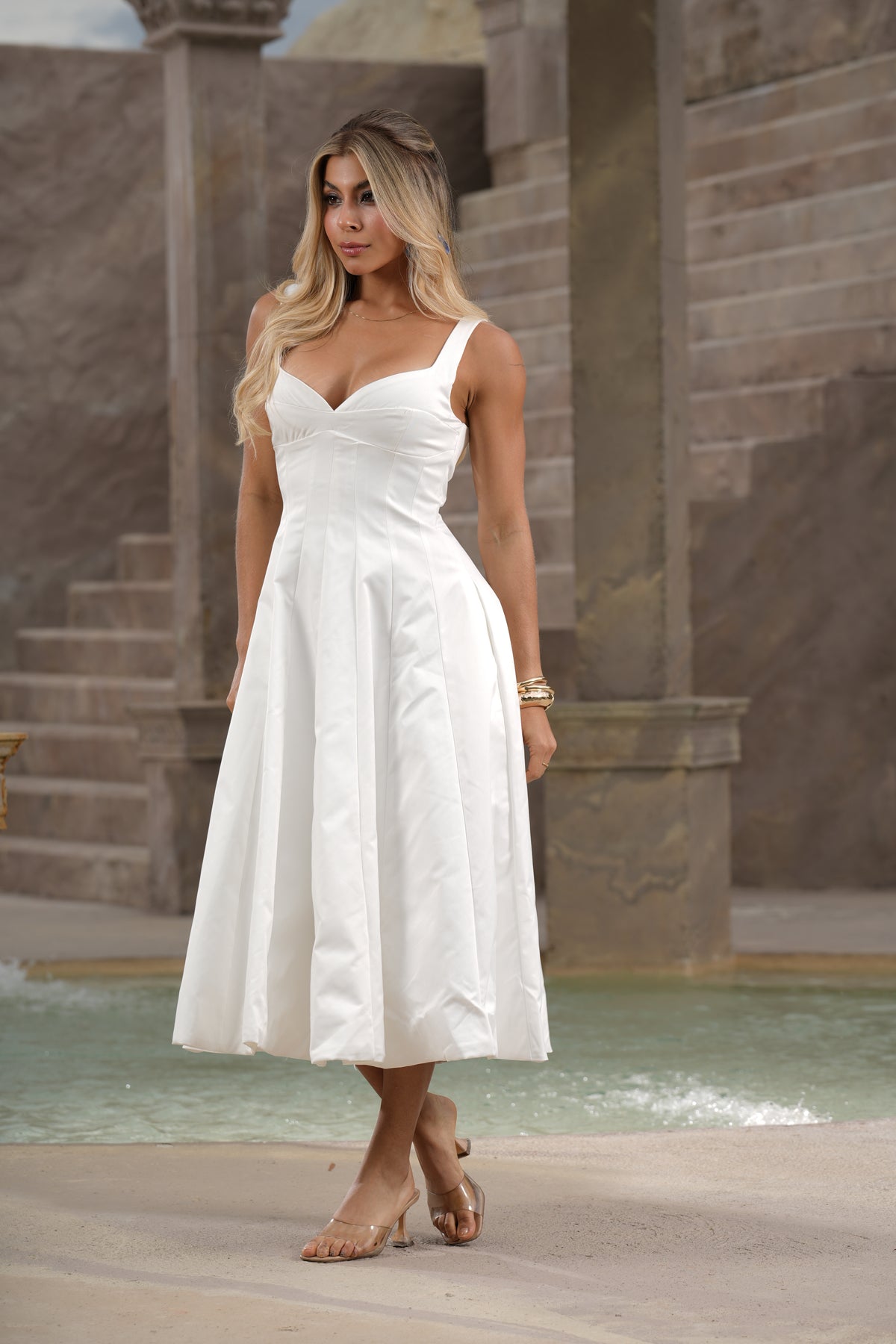 Vestido Midi Princesa Blanco