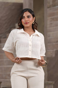 Blusa Maelle Marfil Bordada