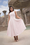 Vestido Midi Rosa Evasé